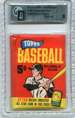 1965 Topps Baseball Unopened Sealed 5 Cent Wax Pack GAI 8 (NM-MT) 10412781