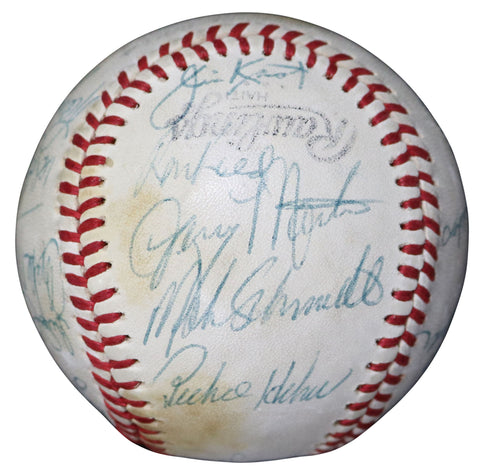 Philadelphia Phillies 1977 Team Signed Autographed Official Ball National League Baseball with Display Holder- 17 Autographs