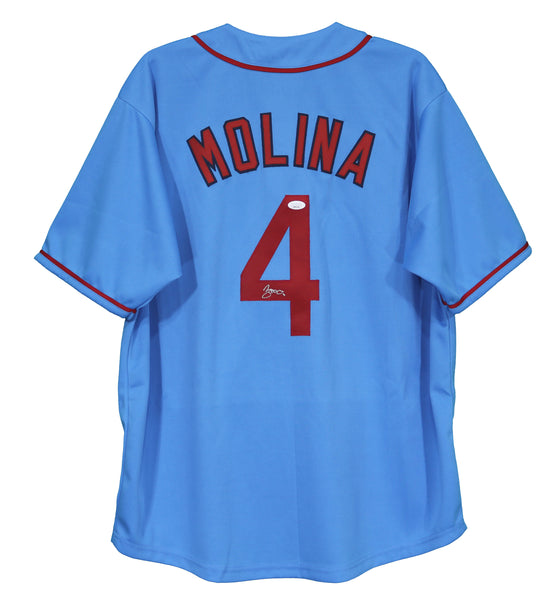 Yadier Molina St. Louis Cardinals Autographed White #4 Custom Jersey –