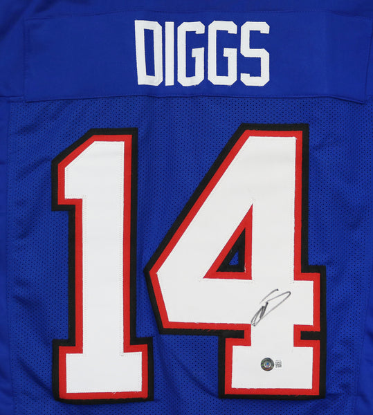 Stefon Diggs #14 Autographed Jersey Beckett Witnessed Blue/Red Size XL