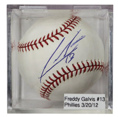 Freddy Galvis Philadelphia Phillies Signed Autographed Rawlings Official Major League Baseball with Display Holder
