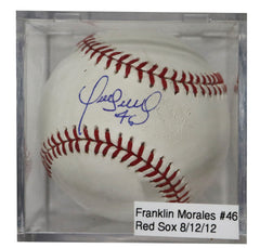 Franklin Morales Colorado Rockies Signed Autographed Rawlings Official Major League Baseball with Display Holder