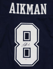 Troy Aikman Dallas Cowboys Signed Autographed Blue #8 Custom Jersey PAAS COA