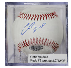 Chris Valaika Cincinnati Reds Signed Autographed Rawlings Official Minor League Baseball Tristar Authentication with Display Holder