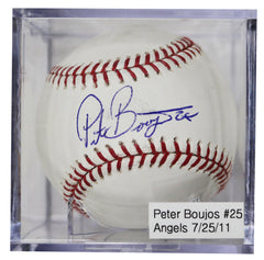 Peter Bourjos Los Angeles Angels Signed Autographed Rawlings Official Major League Baseball with Display Holder