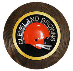 Cleveland Browns 1970's  14" Round Football Helmet Wall Plaque