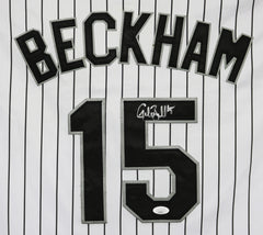 Gordon Beckham Chicago White Sox Signed Autographed White Pinstripe #15 Jersey JSA COA - SPOT