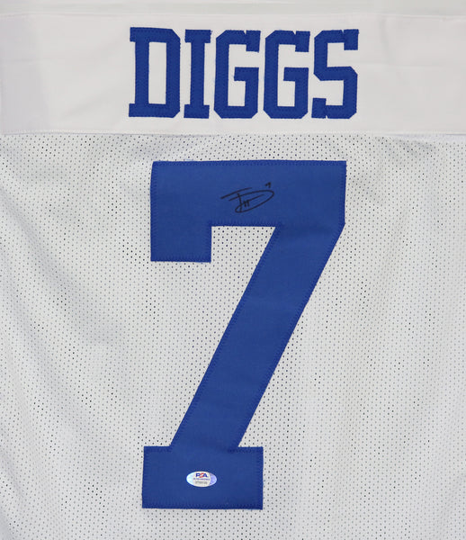 Trevon Diggs Autographed Dallas Custom Navy Football Jersey - BAS