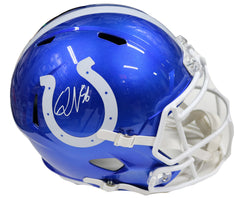 Quenton Nelson Indianapolis Colts Signed Autographed Flash Alternate Full Size Replica Speed Helmet Beckett Witness Certification