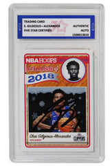 Shai Gilgeous-Alexander Los Angeles Clippers Signed Autographed 2018-19 Panini Hoops #11 Basketball Card Five Star Grading Certified