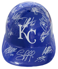 Kansas City Royals 2015 World Series Champs Team Signed Autographed Souvenir Full Size Batting Helmet Authenticated Ink COA - SCUFFED SIGNATURES