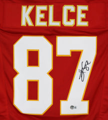Travis Kelce Kansas City Chiefs Signed Autographed Red #87 Custom Jersey Beckett Witness Certification