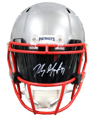 Rob Gronkowski New England Patriots Signed Autographed Football Visor with Riddell Full Size Speed Replica Football Helmet Heritage Authentication COA