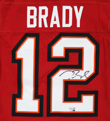 Tom Brady Tampa Bay Buccaneers Signed Autographed Red #12 Elite Jersey Fanatics Certification