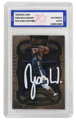 Zion Williamson New Orleans Pelican Signed Autographed 2021 Panini Select #6 Basketball Card Five Star Grading Certified