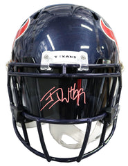 J.J. Watt Houston Texans Signed Autographed Football Visor with Riddell Full Size Speed Replica Football Helmet Heritage Authentication COA