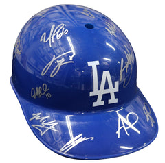 Los Angeles Dodgers 2017 Team Autographed Signed Souvenir Full Size Batting Helmet Pinpoint Letter COA - Kershaw