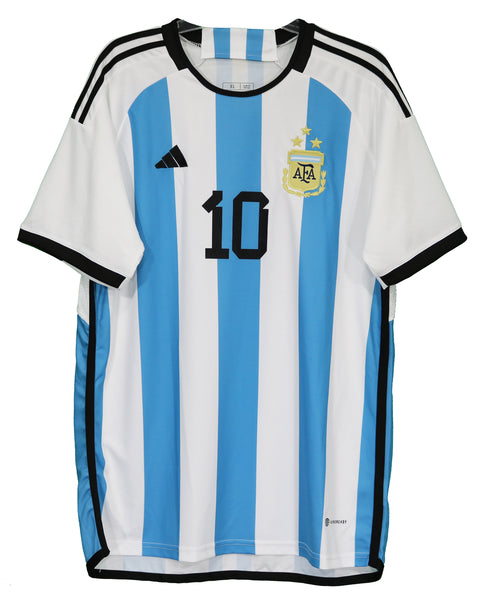 Lionel Messi: a sky blue & white striped Argentina No.15 jersey