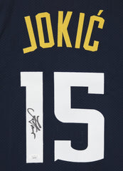 Nikola Jokic Denver Nuggets Signed Autographed Dark Blue #15 Custom Jersey JSA COA