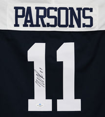 Micah Parsons Dallas Cowboys Signed Autographed Blue #11 Custom Jersey Five Star Grading COA