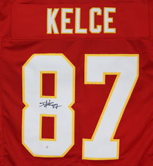 Travis Kelce Kansas City Chiefs Signed Autographed Red #87 Custom Jersey PAAS COA