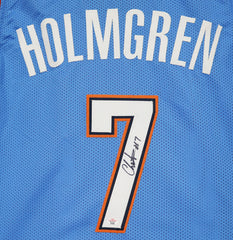 Chet Holmgren Oklahoma City Thunder Signed Autographed Blue #7 Custom Jersey PAAS COA