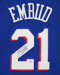 Joel Embiid Philadelphia 76ers Signed Autographed Blue #21 Jersey PAAS COA
