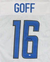 Jared Goff Detroit Lions Signed Autographed White #16 Custom Jersey PAAS COA