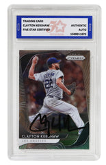 Clayton Kershaw Los Angeles Dodgers Signed Autographed 2020 Panini Prizm #43 Baseball Card Five Star Grading Certified