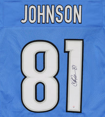 Calvin Johnson Detroit Lions Signed Autographed Blue #81 Custom Jersey PAAS COA