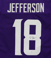 Justin Jefferson Minnesota Vikings Signed Autographed Purple #18 Custom Jersey PAAS COA