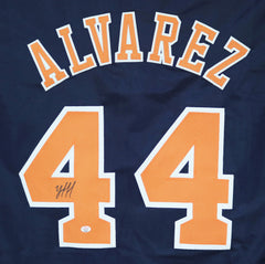 Yordan Alvarez Houston Astros Signed Autographed Blue #44 Custom Jersey PAAS COA