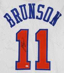 Jalen Brunson New York Knicks Signed Autographed White #11 Custom Jersey PAAS COA