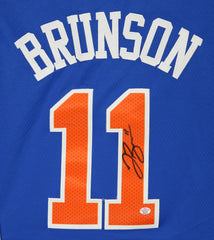 Jalen Brunson New York Knicks Signed Autographed Blue #11 Jersey PAAS COA