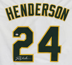 Rickey Henderson Oakland Athletics Signed Autographed White #24 Custom Jersey PAAS COA