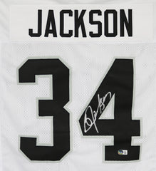 Bo Jackson Oakland Raiders Signed Autographed White #34 Custom Jersey Beckett Witness Certification