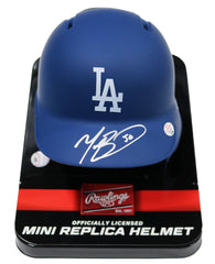 Mookie Betts Los Angeles Dodgers Signed Autographed Matte Blue Mini Batting Helmet PAAS COA