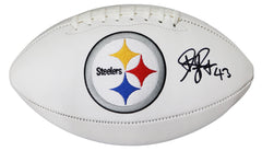 Troy Polamalu Pittsburgh Steelers Signed Autographed White Panel Logo Football TSE COA