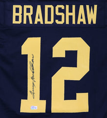 Terry Bradshaw Pittsburgh Steelers Signed Autographed Black #12 Custom Jersey Beckett Witness Certification