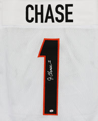 Ja'Marr Chase Cincinnati Bengals Signed Autographed White #1 Custom Jersey PAAS COA