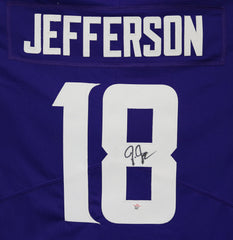 Justin Jefferson Minnesota Vikings Signed Autographed Purple #18 Jersey PAAS COA