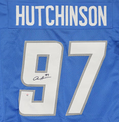 Aidan Hutchinson Detroit Lions Signed Autographed Blue #97 Custom Jersey PAAS COA