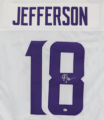 Justin Jefferson Minnesota Vikings Signed Autographed White #18 Custom Jersey PAAS COA
