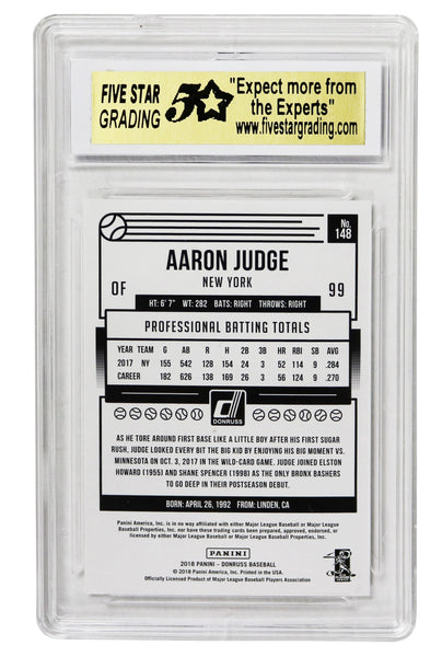 Aaron Judge 2018 Panini Flawless Baseball Memorable Marks Gold Autograph  Card 3/5