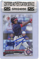 Victor Robles Washington Nationals Signed Autographed 2017 Bowman Baseball Prospects #BP73 Baseball Card CAS Certified