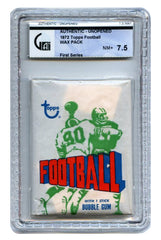 1972 Topps Football Unopened Sealed First Series Wax Pack GAI 7.5 (NM+)