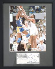 Karl Malone Utah Jazz Signed Autographed 15" x 12" Framed Display CAS COA