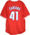 Carlos Santana Philadelphia Phillies Signed Autographed Red #41 Custom Jersey Witnessed Global COA