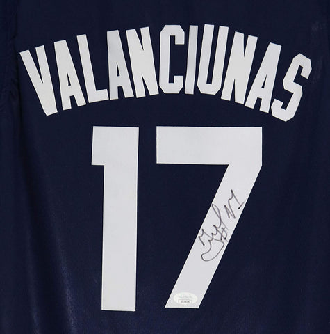 Jonas Valanciunas Memphis Grizzlies Signed Autographed Blue #17 Jersey JSA COA