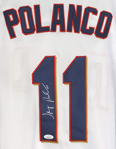 Jorge Polanco Minnesota Twins Signed Autographed White #11 Jersey Size XL JSA COA